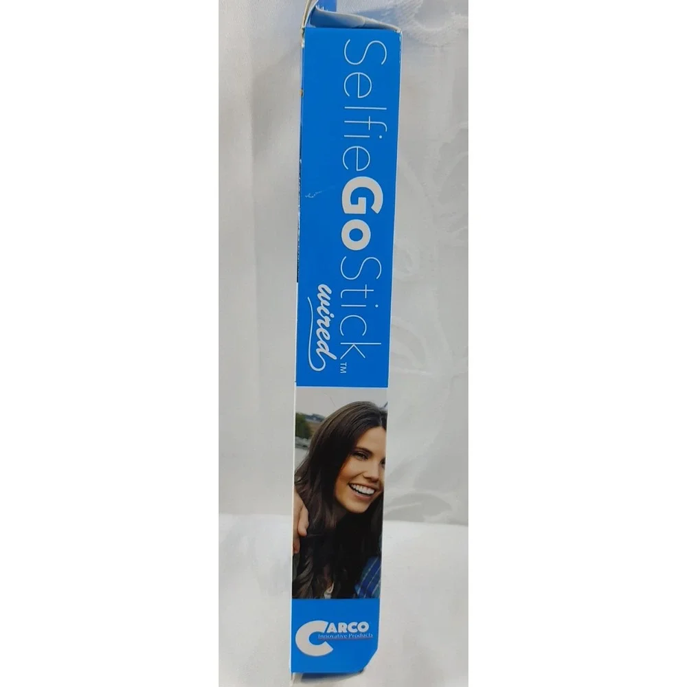 Carco Selfie Go Stick Blue Wired Selfie Stick Extendable Aux Shutter Monopod